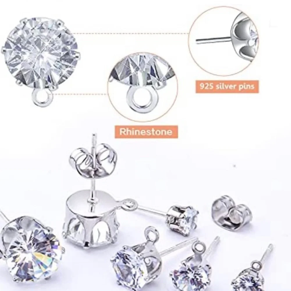 New Hand Crafted Snowflake Dangling Stud Post Earrings with Blue Glass Beads - Picture 11 of 12